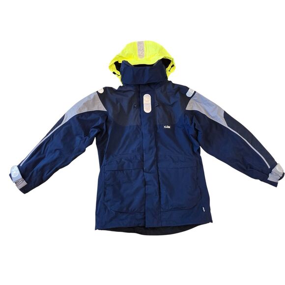 GILL OS2 Jacket Mens S Navy Sailing Yachting Waterproof Pockets OS2J Fishing - Picture 1 of 15